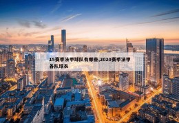 15赛季法甲球队有哪些,2020赛季法甲各队球衣