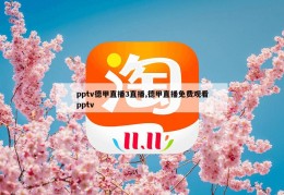 pptv德甲直播3直播,德甲直播免费观看pptv