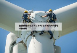 社保断缴三个月可以补吗,社保断交3个月可以补交吗